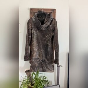 Women’s Black Tie-Dye Hooded Mini Dress